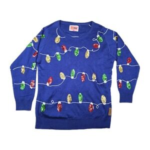 Tipsy Elves Christmas Lights Ugly Christmas Sweater w/‎ Sequins Women's XL